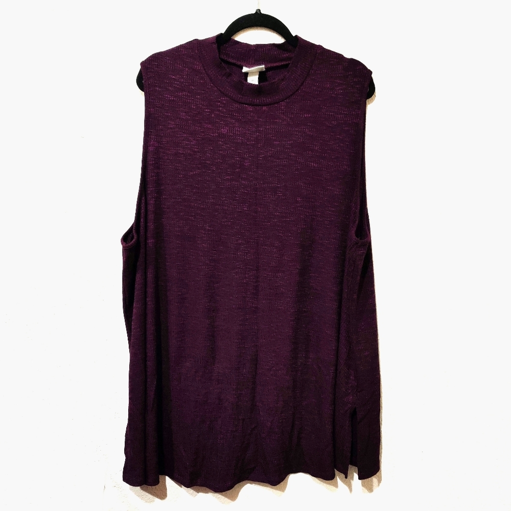 Ava & Viv 4X turtleneck sleeveless purple blouse